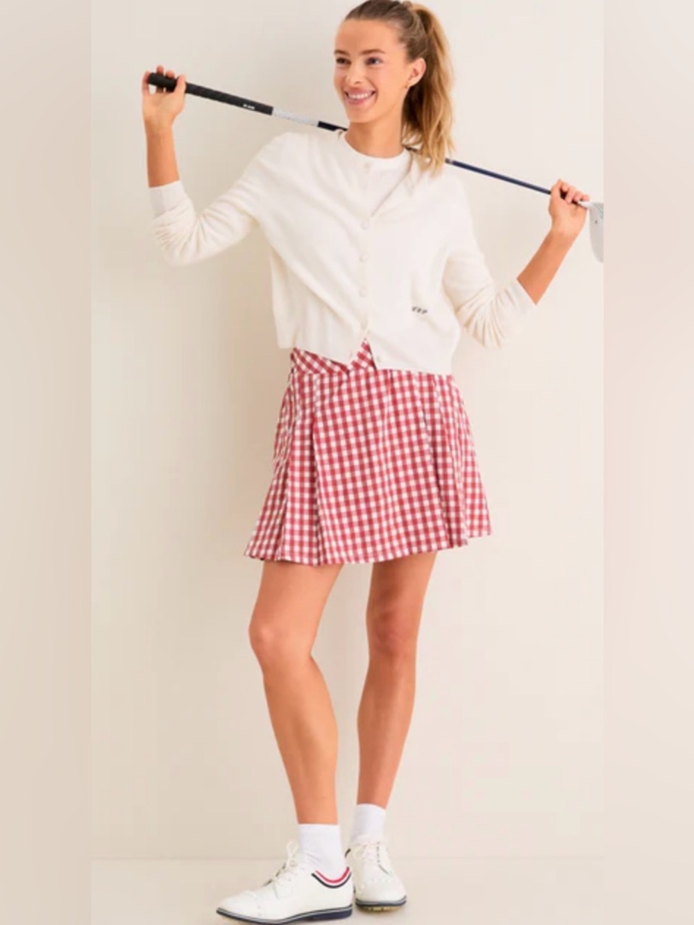 Tuckernuck Clay Gingham 16in Performance Skirt